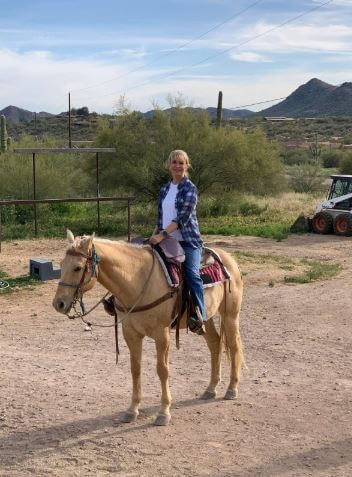 Heather Tesch enjoying horse riding.